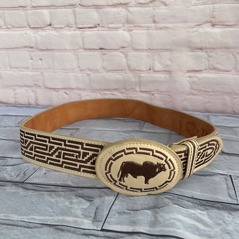 western cowgirl animal print embroidery belt size 36
